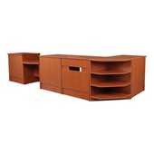 L-Shaped Circulation Desk w/ ADA Counter & Enclosed Storage